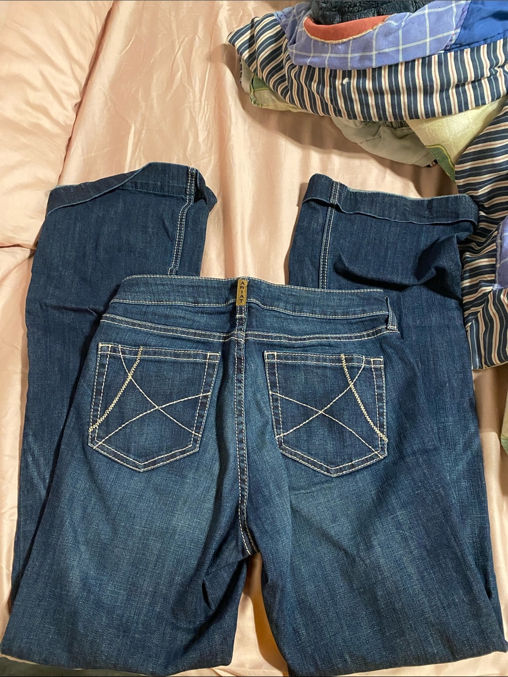 Ariat Women's Dark Blue Boot Cut Jeans with Contrast Stitching